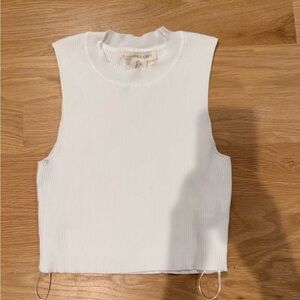 White Ribbed Tank Top